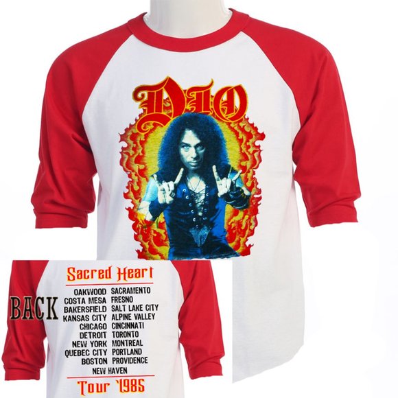DIO, "SACRD HEART 1985 TOUR RED SLEEVE JERSEY T-429 - Picture 1 of 1